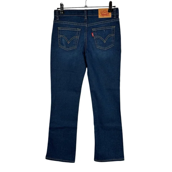 Levi Girls Boot Cut Dark Wash Blue Jeans Size 8 - Picture 2 of 6